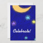 Aangepaste maan en sterren feest uitnodiging (Voorkant)