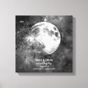 Aangepaste Maan Fase Print Bruiloft Monogram