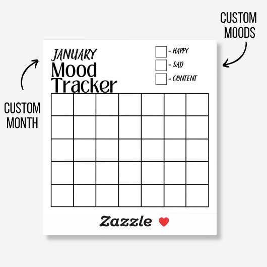 Aangepaste maand & stemming | Mood Tracker Sticker