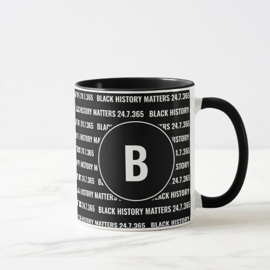 Aangepaste maand zwart monogram mok (Rechts)