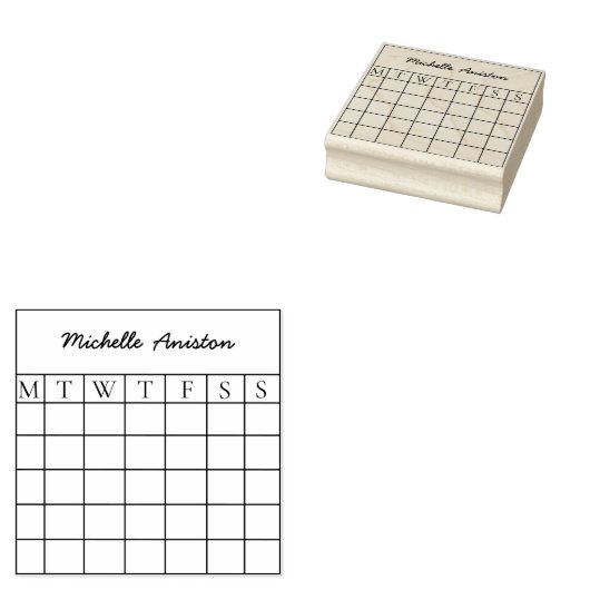 Aangepaste maandelijkse agenda planner 	rubberstempel (Gestempeld)