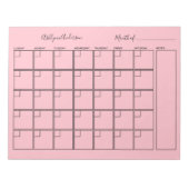 Aangepaste maandelijkse planner notitieblok (Voorkant)