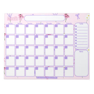 Aangepaste maandelijkse planner | Wildflowers & Bo Notitieblok