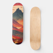 Aangepaste maanlicht berg waterverf skateboard (Voorkant)