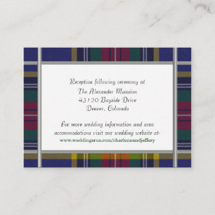 Aangepaste MacBeth Plaid Wedding Enclosure Kaart