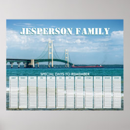 Aangepaste Mackinac Bridge Verjaardagskalender Poster