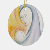 Aangepaste Madonna en Kind Midnight Blue Keepsake Keramisch Ornament (Links)