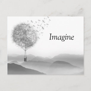 Aangepaste magische Dandelion Hot Air ballonmagine Briefkaart