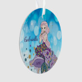 Aangepaste Magische Glitter Mermaid Ornament (voorkant)