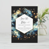 Aangepaste magische hemelse bruiloft save the date (Staand voorkant)