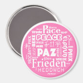 Aangepaste magneet roze vrede (Voorkant / Achterkant)