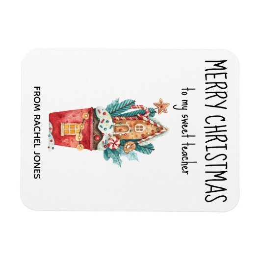 Aangepaste magneet Sweet Teacher Vrolijk Kerstfees (Horizontaal)