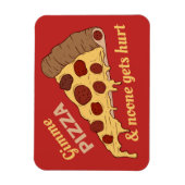 Aangepaste magneet voor tekst en kleur Pizza Slice (Verticaal)