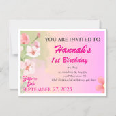 Aangepaste Magnet Kaart Uitnodiging voor Meisjes (Voorkant)