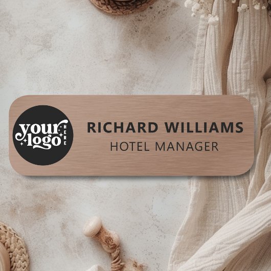 Aangepaste magnetisch | Veiligheidspeld Faux Brons Naamplaatje