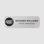 Aangepaste magnetisch | Veiligheidspin Faux Silver Naamplaatje (Voorkant)