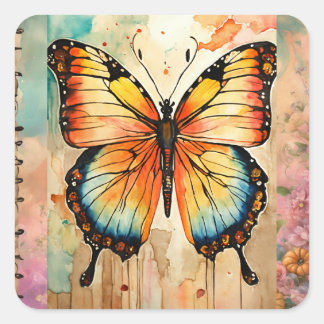 Aangepaste majestueuze tattoo kussensloop vierkante sticker