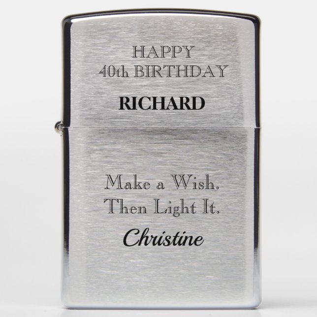 Aangepaste "Make a Wish" 40e verjaardag (Voorkant)