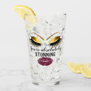 Aangepaste make-up artiest wimper extensie gouden  glas