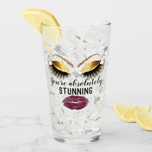 Aangepaste make-up artiest wimper extensie gouden  glas (Voorkant ijs)