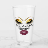 Aangepaste make-up artiest wimper extensie gouden  glas (Voorkant)