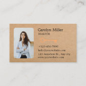Aangepaste makelaar Foto & Gold Key Kraft Visitekaartje (Voorkant)