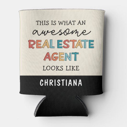 Aangepaste makelaar Funny Awesome makelaar Blikjeskoeler (Voorkant)