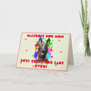 Aangepaste Malinois Moeder Hond Beste Gekke Hond L Bedankkaart
