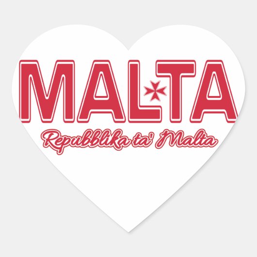 Aangepaste MALTA-stickers Hart Sticker (Voorkant)