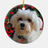 Aangepaste Maltese Dog-foto Keramisch Ornament (Achterkant)