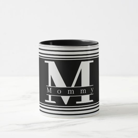 Aangepaste mam Aangepaste Mok voor zwart-wit monog (Midden)