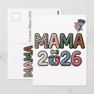 Aangepaste Mama 2026 Nep-Babyvoetjes Aandenken Briefkaart