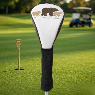 Aangepaste Mama Beer Met 2 Kinder Namen Moederdag Golfheadcover