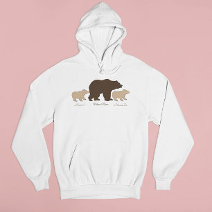 Aangepaste Mama Beer Met 2 Kinder Namen Moederdag Hoodie