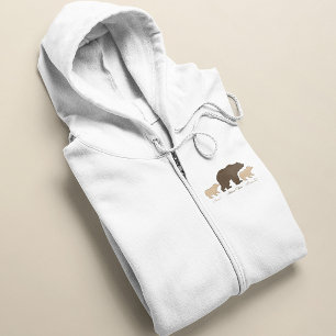 Aangepaste Mama Beer Met 2 Kinder Namen Moederdag Hoodie