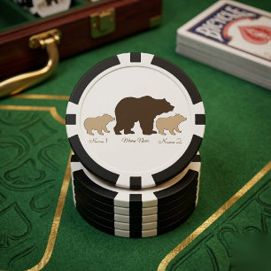 Aangepaste Mama Beer Met 2 Kinder Namen Moederdag Poker Chips
