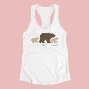 Aangepaste Mama Beer Met 2 Kinder Namen Moederdag Tanktop