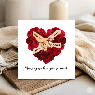 Aangepaste mama van Kids Love Heart Moederdag Kaart