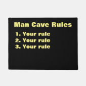 Aangepaste Man Cave Rules Deurmat (Voorkant)