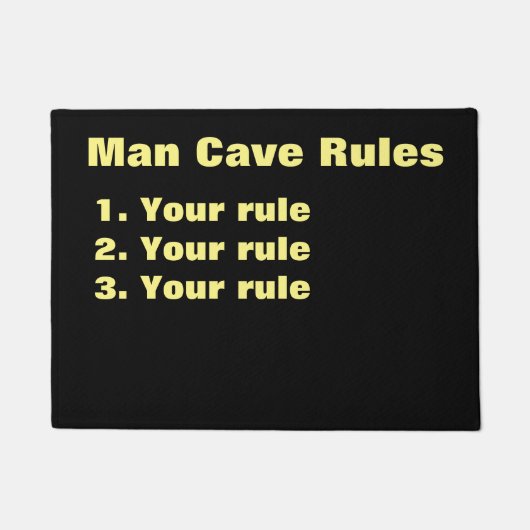 Aangepaste Man Cave Rules Deurmat (Voorkant)