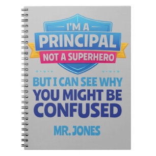 Aangepaste Mannelijke Directeur grappige Superheld Notitieboek