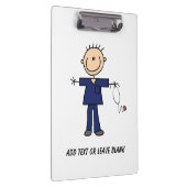 Aangepaste mannelijke Stick Figuur Nurse Aide Klem Klembord (Rechts)