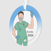 Aangepaste mannelijke verpleegsters scrubs Collect Ornament (voorkant)