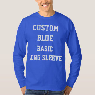 Aangepaste Mannen BLAUW LONG SLEEVE T-SHIRT
