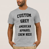 Aangepaste Mannen GRAY AMERICAN APPAREL T-SHIRT (Voorkant)