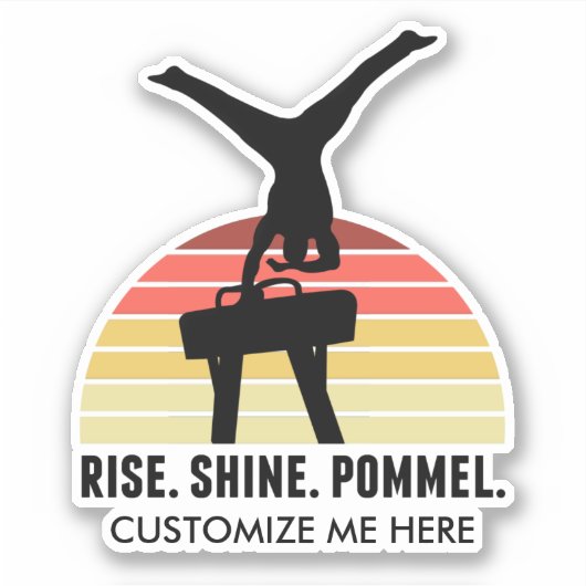 Aangepaste Mannen gymnastiek eet slaappommel Sticker (Voorkant)