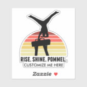 Aangepaste Mannen gymnastiek eet slaappommel Sticker (Vel)