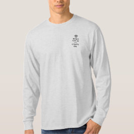 Aangepaste Mannen Keep Calm Long Sleeve Basic T-sh T-shirt