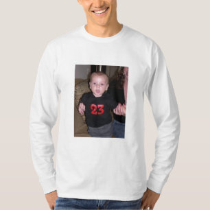 Aangepaste Mannen Lange gestroomlijnde T-shirt met