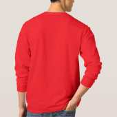 Aangepaste Mannen lange mouw diep rood Sjabloon mo T-shirt (Achterkant)